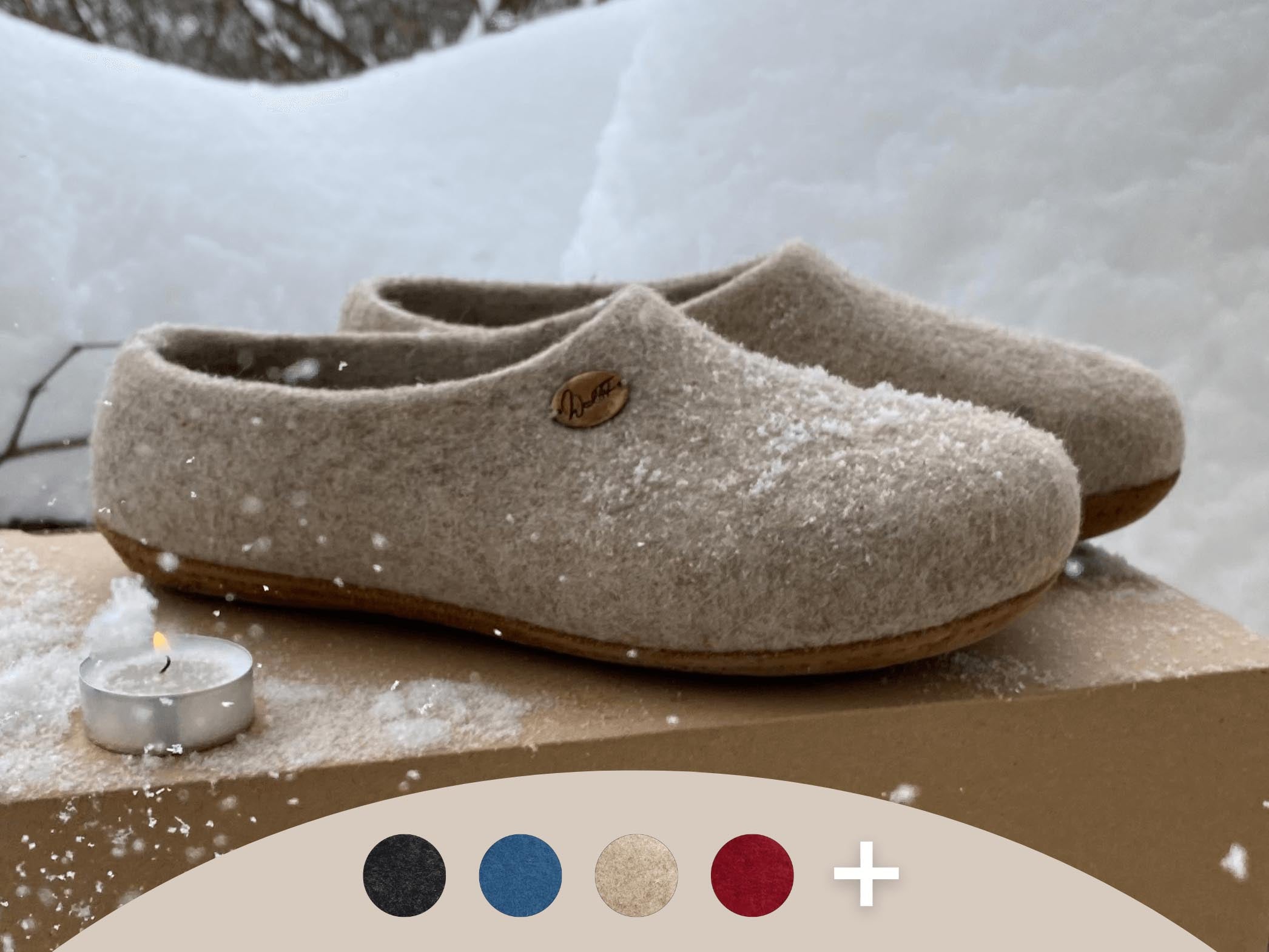 WoolFit Classic | Closed-Heel Slippers with Insoles & Leather Sole