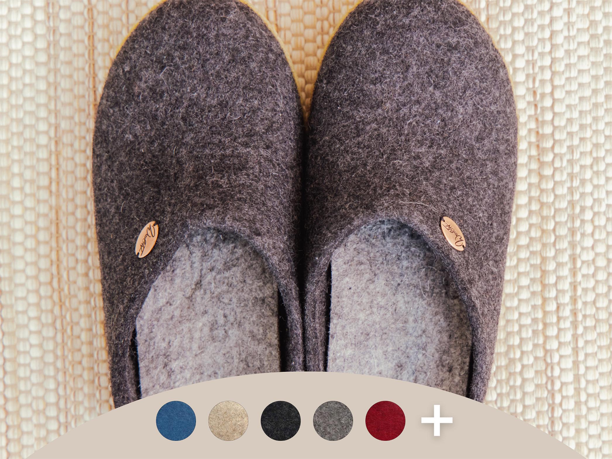 WoolFit Classic | Felt Slippers with Insoles & Rubber Sole