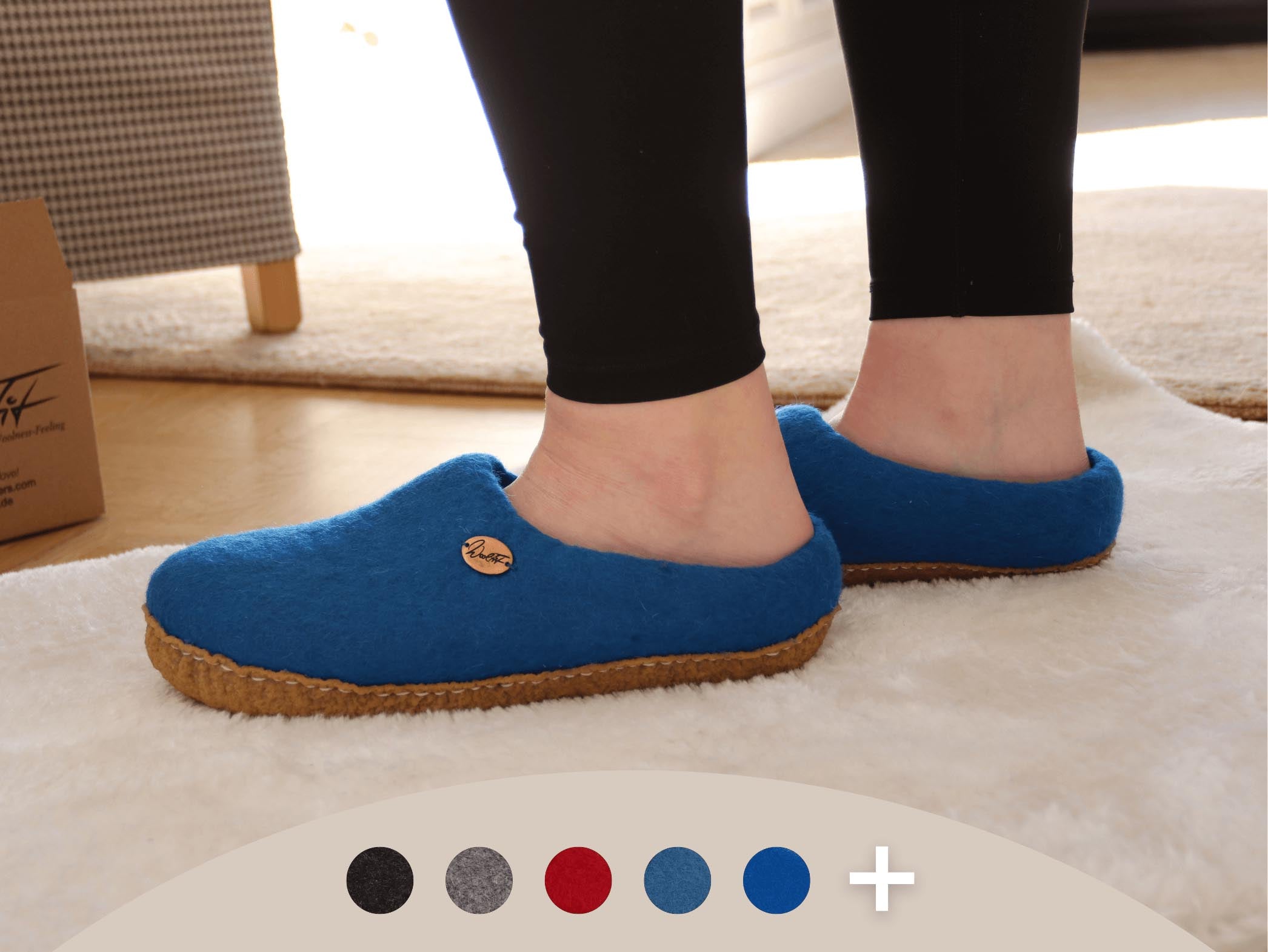 WoolFit Footprint | Felt Slippers with Footbed & Rubber Sole