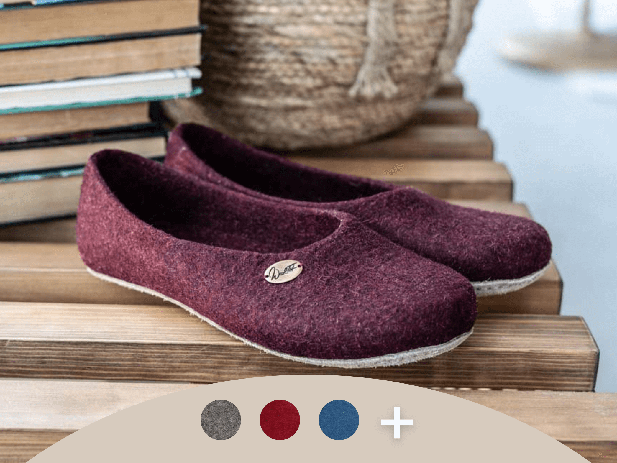 WoolFit Ballerina | Felt Slippers with Insoles & Leather Sole