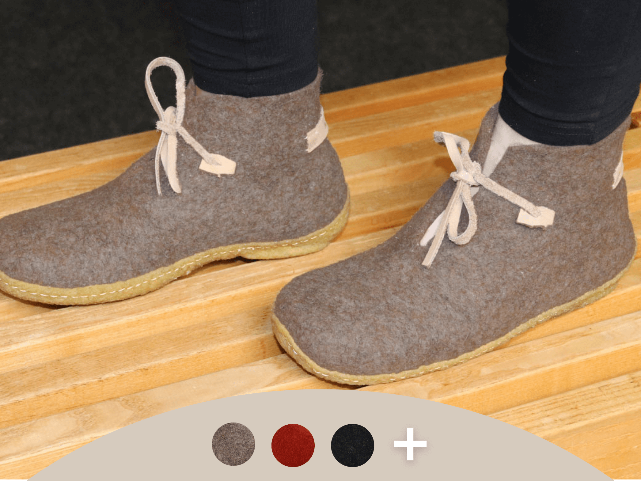 WoolFit Vitus | Felt Slipper Boots with Insoles & Rubber Sole