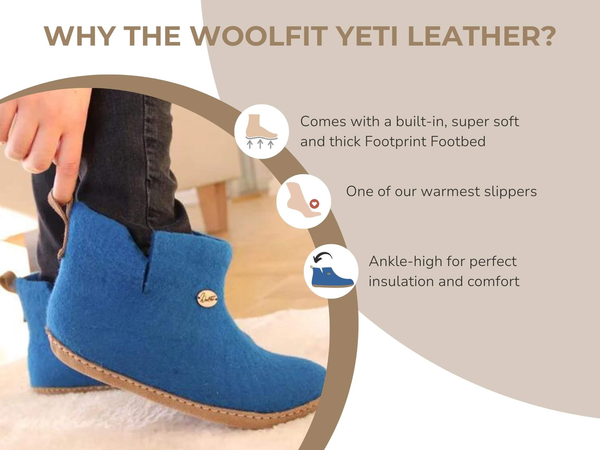 WoolFit Felt Slipper Boots Yeti Stone Gray / 36