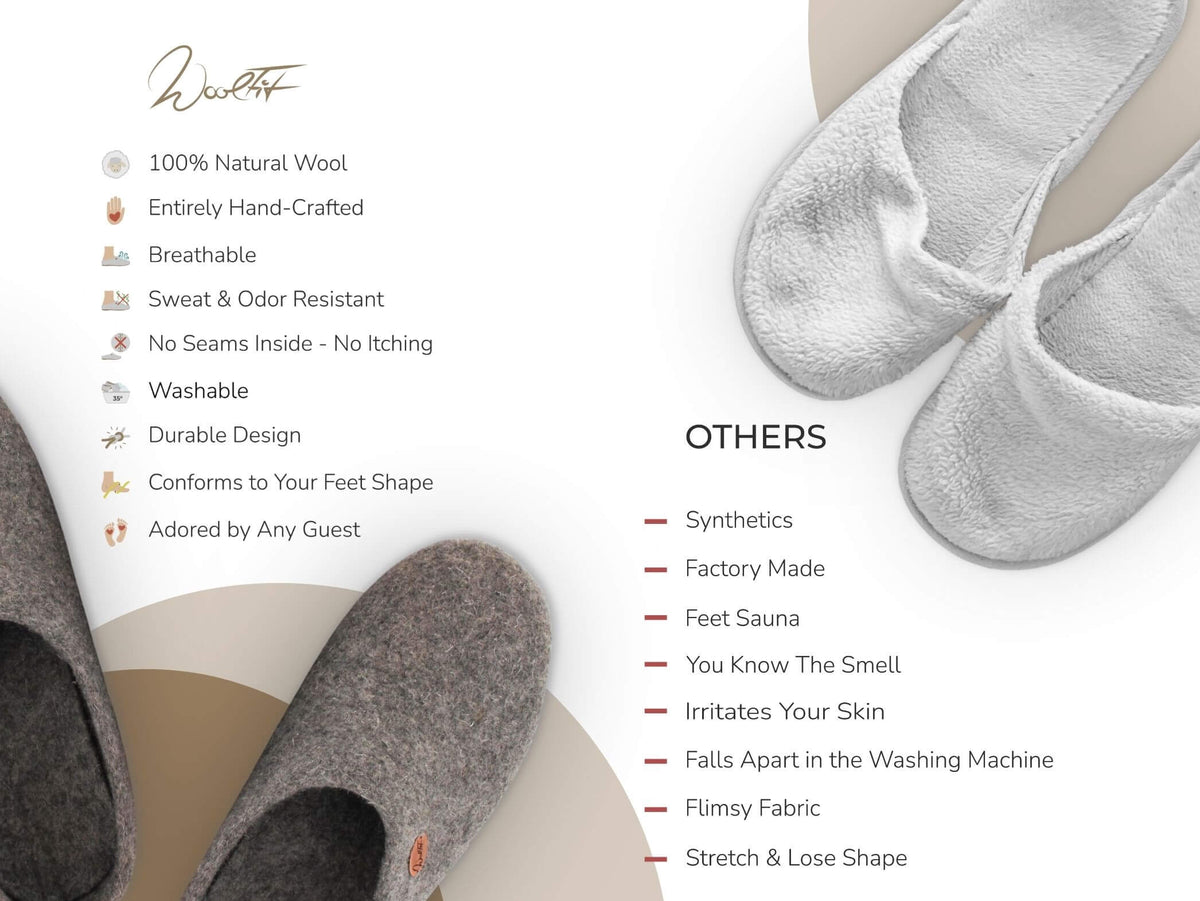 WoolFit Barefoot Felt Slippers Footprint | Free 2-4 Day Shipping & Free ...