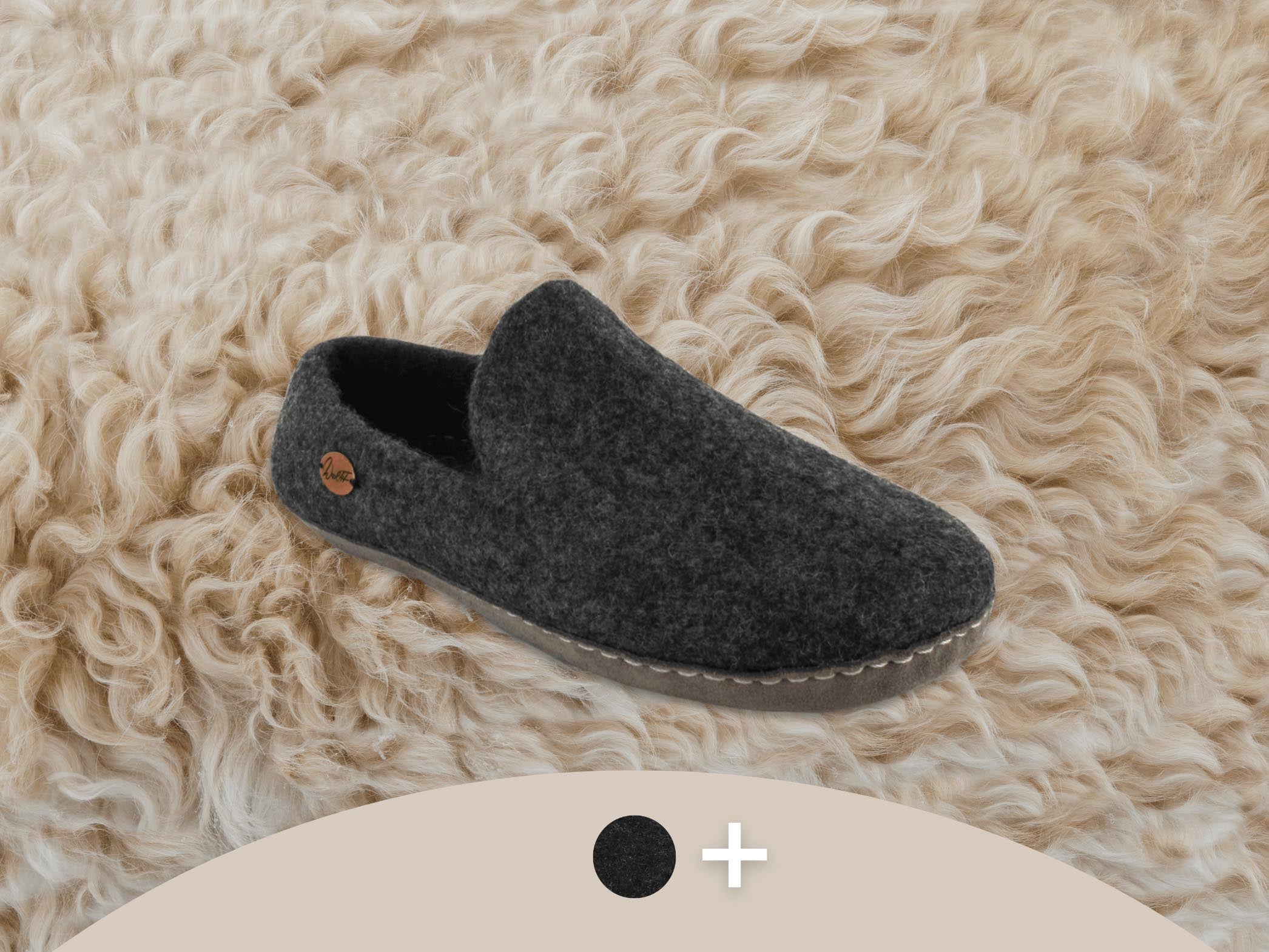WoolFit Moccasin | Felt Slippers with Footbed & Leather Sole